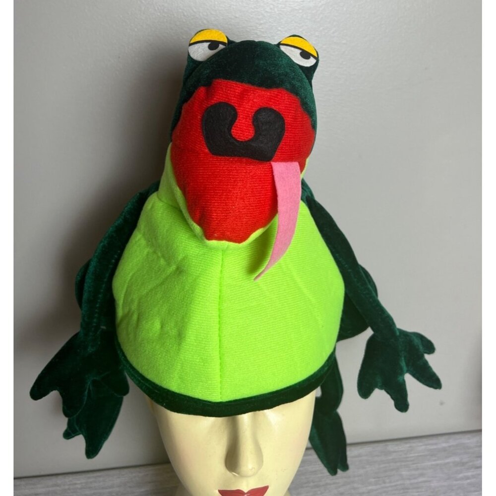 NWT Frog Hat Costume Plush Stuffed Frog Youth Halloween TCU Froggy